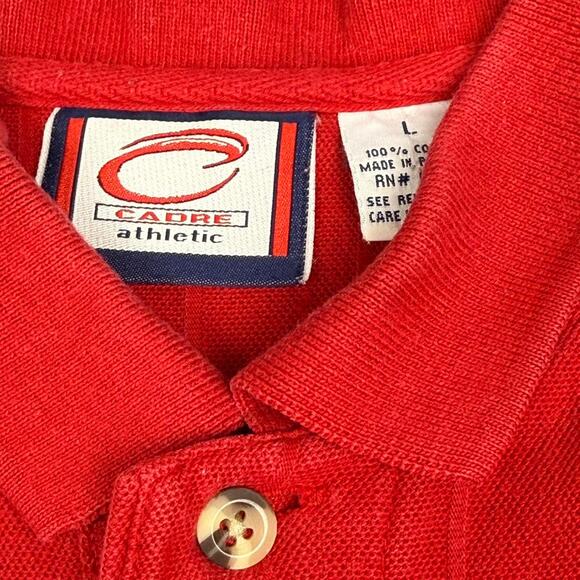 Vintage 90s University of Maryland Polo Shirt red Large College Football - Picture 4 of 4